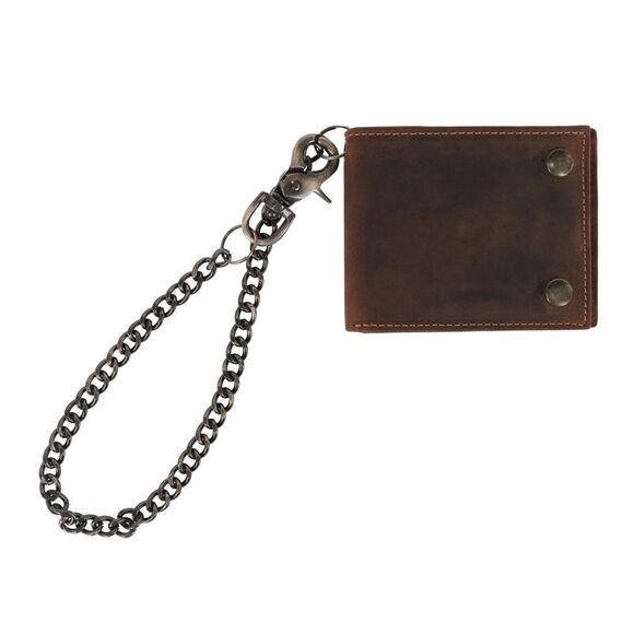 CTM Men's Leather Bifold Chain Wallet - Picture 2 of 5